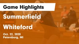 Summerfield  vs Whiteford Game Highlights - Oct. 22, 2020