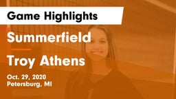 Summerfield  vs Troy Athens Game Highlights - Oct. 29, 2020