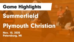 Summerfield  vs Plymouth Christian Game Highlights - Nov. 10, 2020