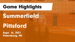 Summerfield  vs Pittsford Game Highlights - Sept. 16, 2021