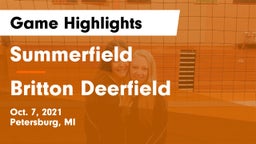 Summerfield  vs Britton Deerfield Game Highlights - Oct. 7, 2021
