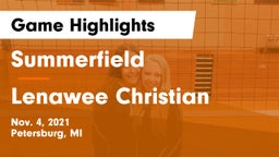 Summerfield  vs Lenawee Christian  Game Highlights - Nov. 4, 2021