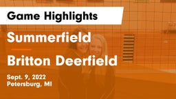 Summerfield  vs Britton Deerfield Game Highlights - Sept. 9, 2022