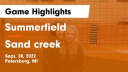 Summerfield  vs Sand creek Game Highlights - Sept. 28, 2022