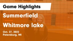 Summerfield  vs Whitmore lake Game Highlights - Oct. 27, 2022