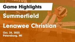 Summerfield  vs Lenawee Christian  Game Highlights - Oct. 24, 2023
