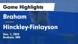 Braham  vs Hinckley-Finlayson  Game Highlights - Dec. 1, 2023