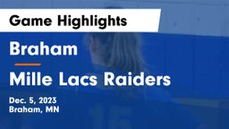 Braham  vs Mille Lacs Raiders Game Highlights - Dec. 5, 2023