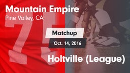 Matchup: Mountain Empire vs. Holtville  (League) 2016