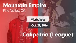 Matchup: Mountain Empire vs. Calipatria  (League) 2016