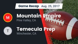 Recap: Mountain Empire  vs. Temecula Prep  2017