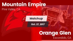 Matchup: Mountain Empire vs. Orange Glen  2017