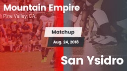 Matchup: Mountain Empire vs. San Ysidro 2018