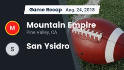 Recap: Mountain Empire  vs. San Ysidro 2018