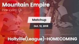 Matchup: Mountain Empire vs. Holtville(League)-HOMECOMING 2018
