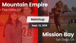 Matchup: Mountain Empire vs. Mission Bay  2019