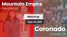 Matchup: Mountain Empire vs. Coronado  2019