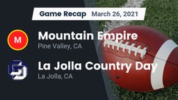 Recap: Mountain Empire  vs. La Jolla Country Day  2021