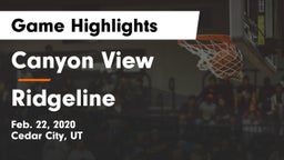 Canyon View  vs Ridgeline  Game Highlights - Feb. 22, 2020