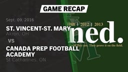 Recap: St. Vincent-St. Mary  vs. Canada Prep Football Academy 2016