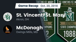 Recap: St. Vincent-St. Mary  vs. McDonogh  2018