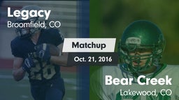 Matchup: Legacy  vs. Bear Creek  2016