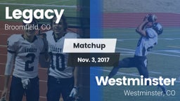 Matchup: Legacy  vs. Westminster  2017