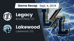 Recap: Legacy   vs. Lakewood  2018