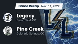 Recap: Legacy   vs. Pine Creek  2022