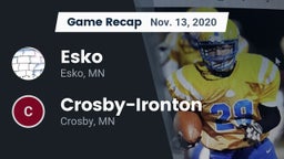 Recap: Esko  vs. Crosby-Ironton  2020