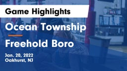 Ocean Township  vs Freehold Boro  Game Highlights - Jan. 20, 2022