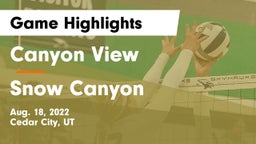 Canyon View  vs Snow Canyon  Game Highlights - Aug. 18, 2022