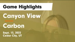 Canyon View  vs Carbon  Game Highlights - Sept. 13, 2022