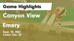 Canyon View  vs Emery  Game Highlights - Sept. 20, 2022