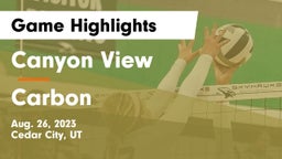 Canyon View  vs Carbon  Game Highlights - Aug. 26, 2023