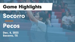 Socorro  vs Pecos  Game Highlights - Dec. 4, 2023