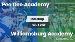 Matchup: *** Dee Academy vs. Williamsburg Academy  2020