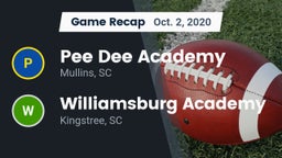 Recap: *** Dee Academy  vs. Williamsburg Academy  2020