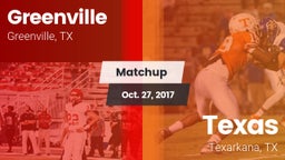 Matchup: Greenville vs. Texas  2017
