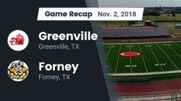Recap: Greenville  vs. Forney  2018