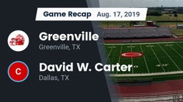 Recap: Greenville  vs. David W. Carter  2019