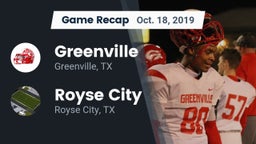 Recap: Greenville  vs. Royse City  2019