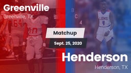 Matchup: Greenville vs. Henderson  2020