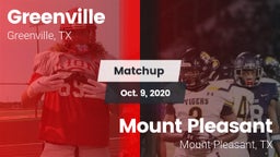 Matchup: Greenville vs. Mount Pleasant  2020
