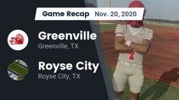 Recap: Greenville  vs. Royse City  2020