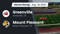 Recap: Greenville  vs. Mount Pleasant  2022