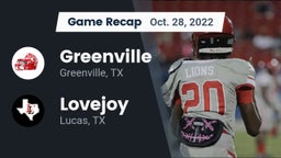 Recap: Greenville  vs. Lovejoy  2022