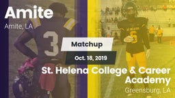 Matchup: Amite vs. St. Helena College & Career Academy 2019