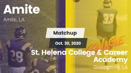 Matchup: Amite vs. St. Helena College & Career Academy 2020