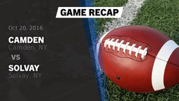 Recap: Camden  vs. Solvay  2016